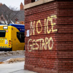 NO ICE GESTAPO, Graffiti Minneapolis 3 Graffiti on Hennepion Avenue in Minneapolis that reads "NO ICE GESTAPO". Seen on January 16, 2026.