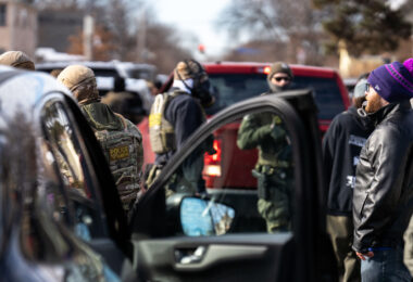 In Minneapolis, federal agents ram a man's vehicle at Park and 35th street and demand identification. The Latino man was let go once they realized he was a US citizen.