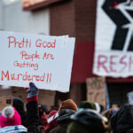 Pretti Good People Are Getting Murdered!! 1 "Pretti Good People Are Getting Murdered!!" protest sign outside a memorial for Alex Pretti, who was shot and killed by an ICE agent this morning in Minneapolis. This comes after Renee Good was shot and killed by an ICE agent earlier in the month.
