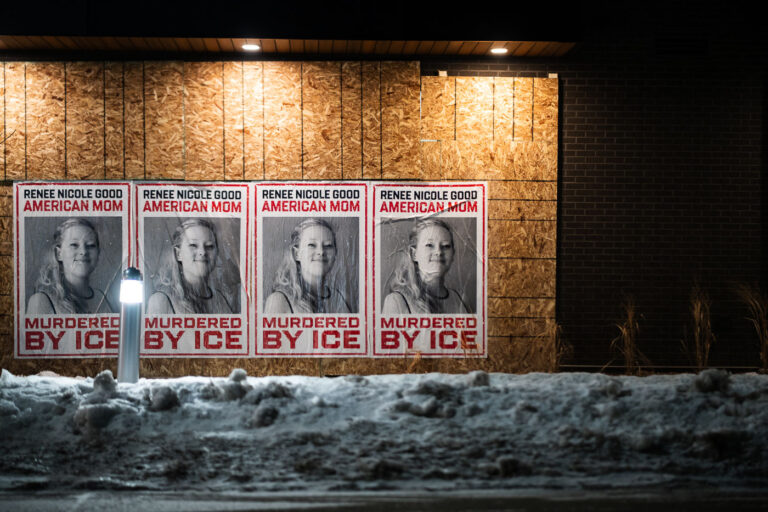 Renee Nicole Good, American Mom, Murdered By Ice 4 Saw these large wheat pasted posters tonight around the south side. These particular ones are on boards that went up on the new development at Nicollet/31st. This was the site of a Wells Fargo bank that burned in 2020.RENEE NICOLE GOODAMERICAN MOMMURDEREDBY ICEMinneapolis, January 2026