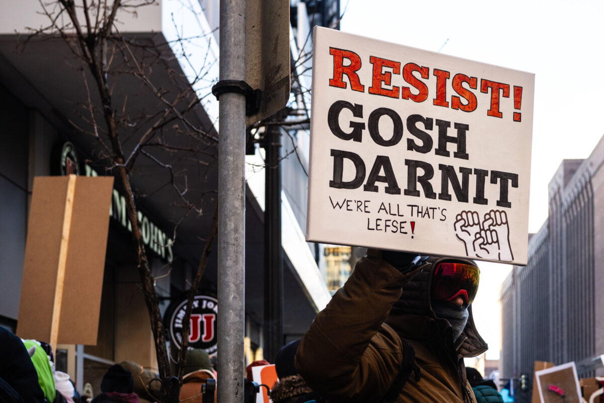 Resist Protest Sign in Minneapolis