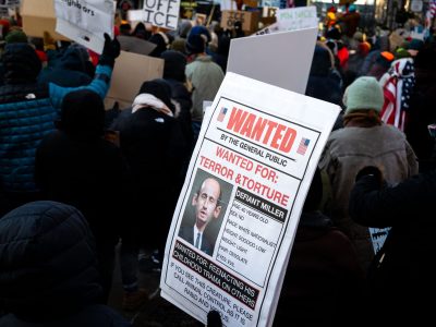 Minneapolis Protest Against Federal Agents, Stephen Miller Wanted