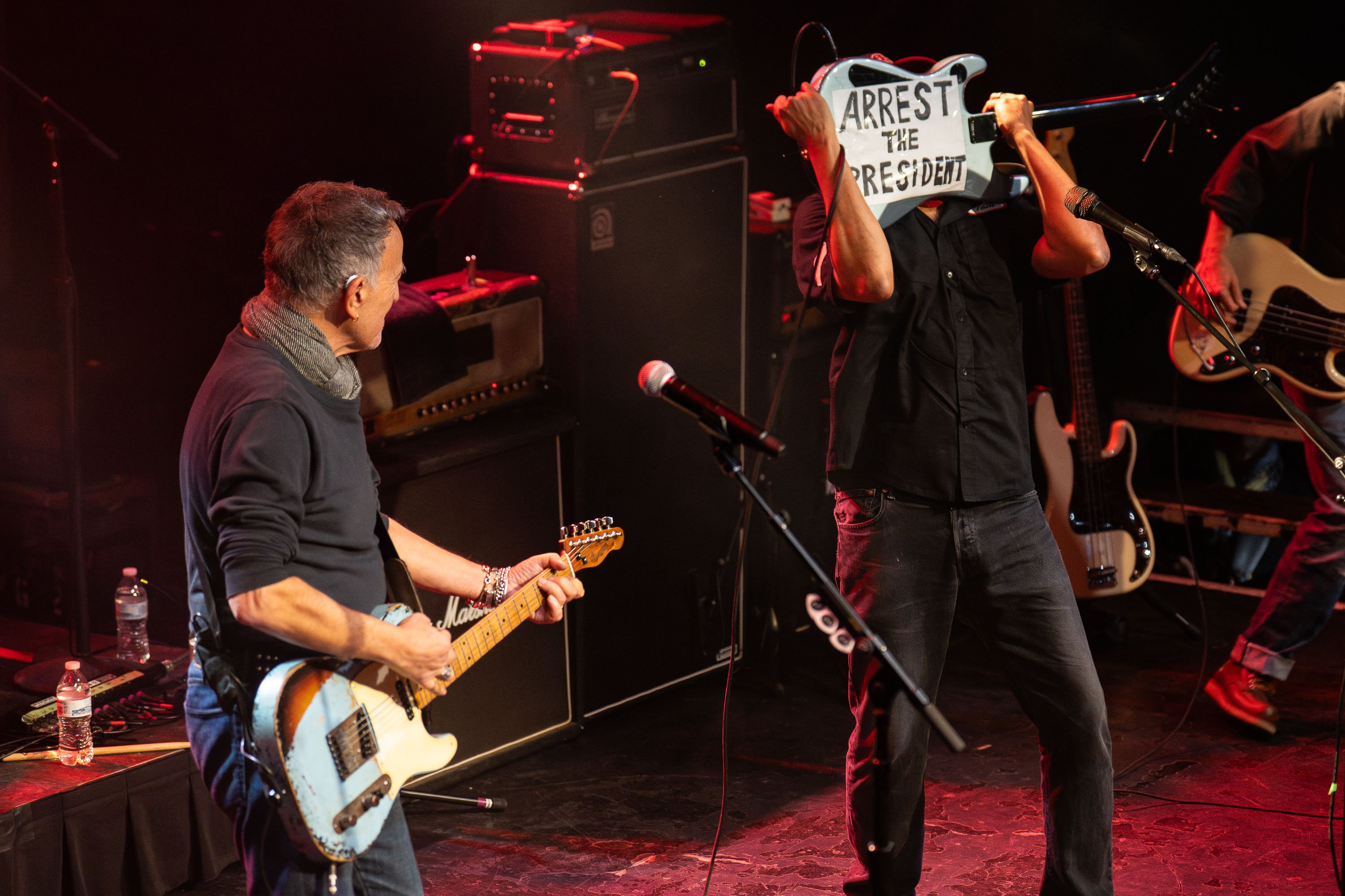 Tom Morello Springsteen Bruce Springsteen & Tom Morello at Minneapolis Concert for Solidarity ...