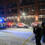 Unlawful Assembly at snowy protest in Minneapolis 1 State officers made about 15-20 arrests in downtown Minneapolis following a "noise demo" at what protesters believe is a hotel ICE agents are staying at.
