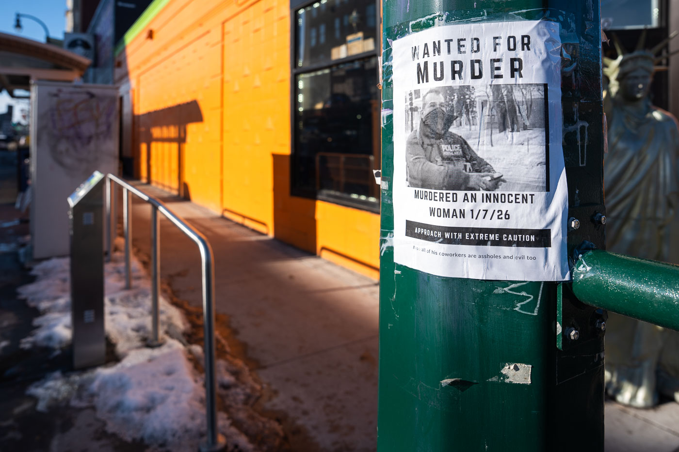 Wanted For Murder flyer, Renee Good Minneapolis