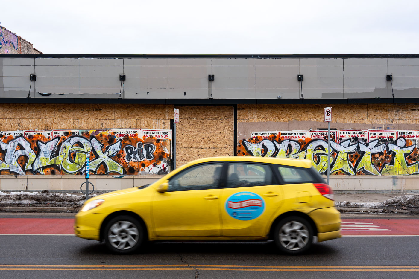 Alex Pretti Graffiti on Lake Street in Minneapolis