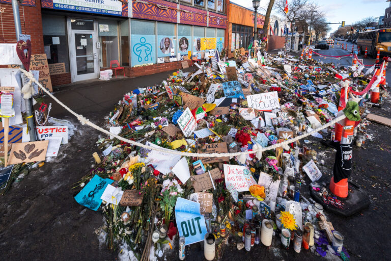 Alex Pretti Memorial 2 weeks later 4 The Alex Pretti Memorial on Nicollet Avenue where Pretti was shot and killed just under 2 weeks ago by federal agents.