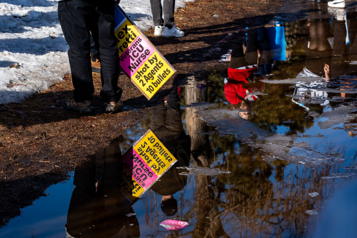 Today in Minneapolis, those demanding justice for everyone shot and/or killed by federal agents over the last 2 months, protesters marched from Stewart Park to the memorial of Alex Pretti.
Pretti was shot and killed by border patrol agents while he was unarmed on January 24, 2026. Video shows agents removing a gun from Pretti prior to shots being fired.
The “Day Out For Democracy” rally and march was organized by Minnesota AFL-CIO.