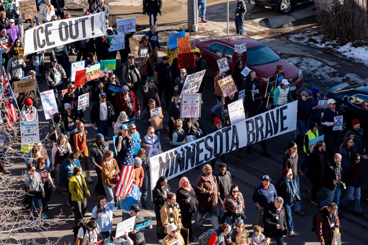 Day Out For Democracy march in Minneapolis, ICE OUT