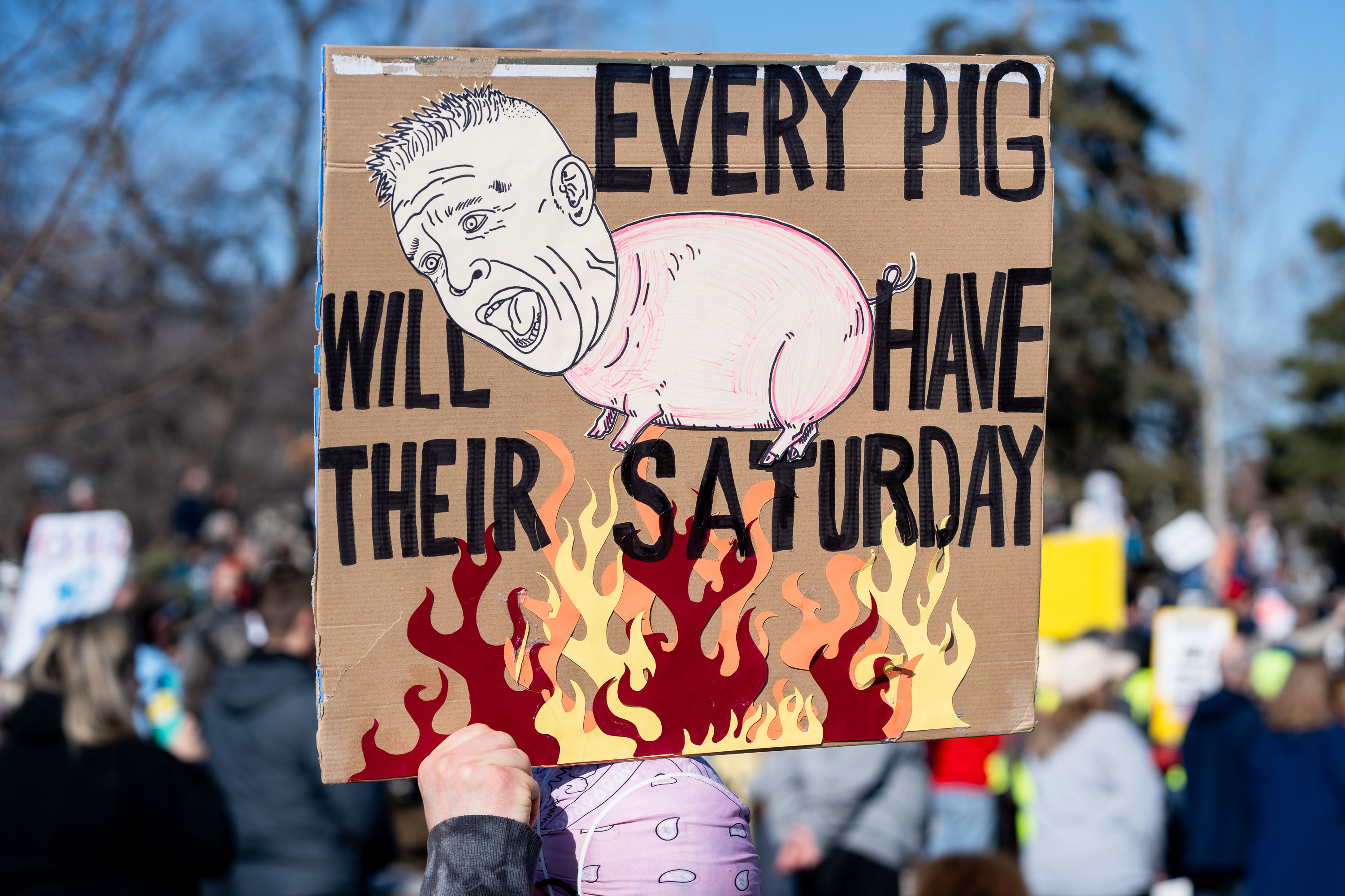 February Pigs Minneapolis Protest Sign: