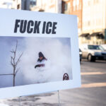 Greg Ketter Protest Sign in Minneapolis 4 A yard sign with a photo of Greg Ketter, the 70 year-old owner of DreamHaven Books, walking through heavy tear gas after Alex Pretti was killed.“I'm 70 years old and I'm fucking angry!”