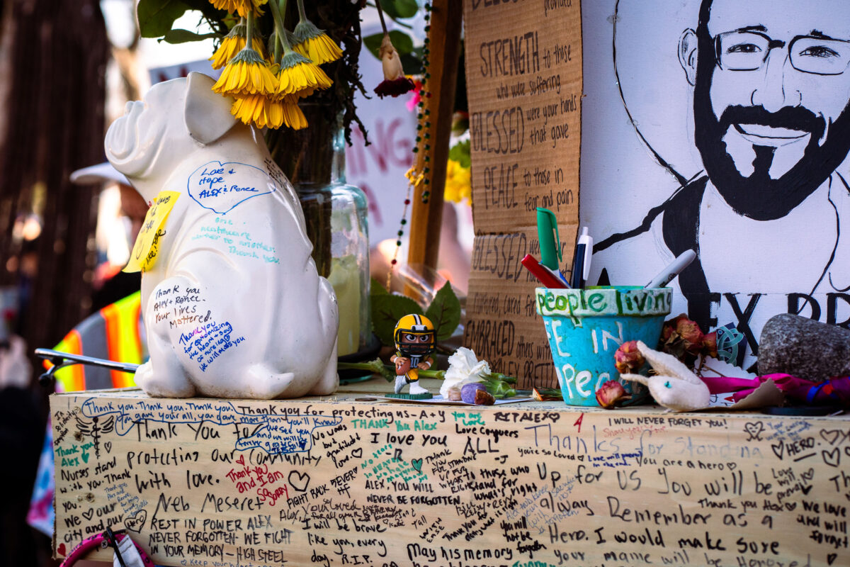 Memorial for Alex Pretti in Minneapolis, Killed by Border Patrol