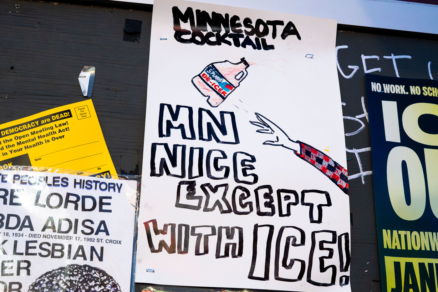 Minnesota Cocktail Anti ICE Protest Sign
