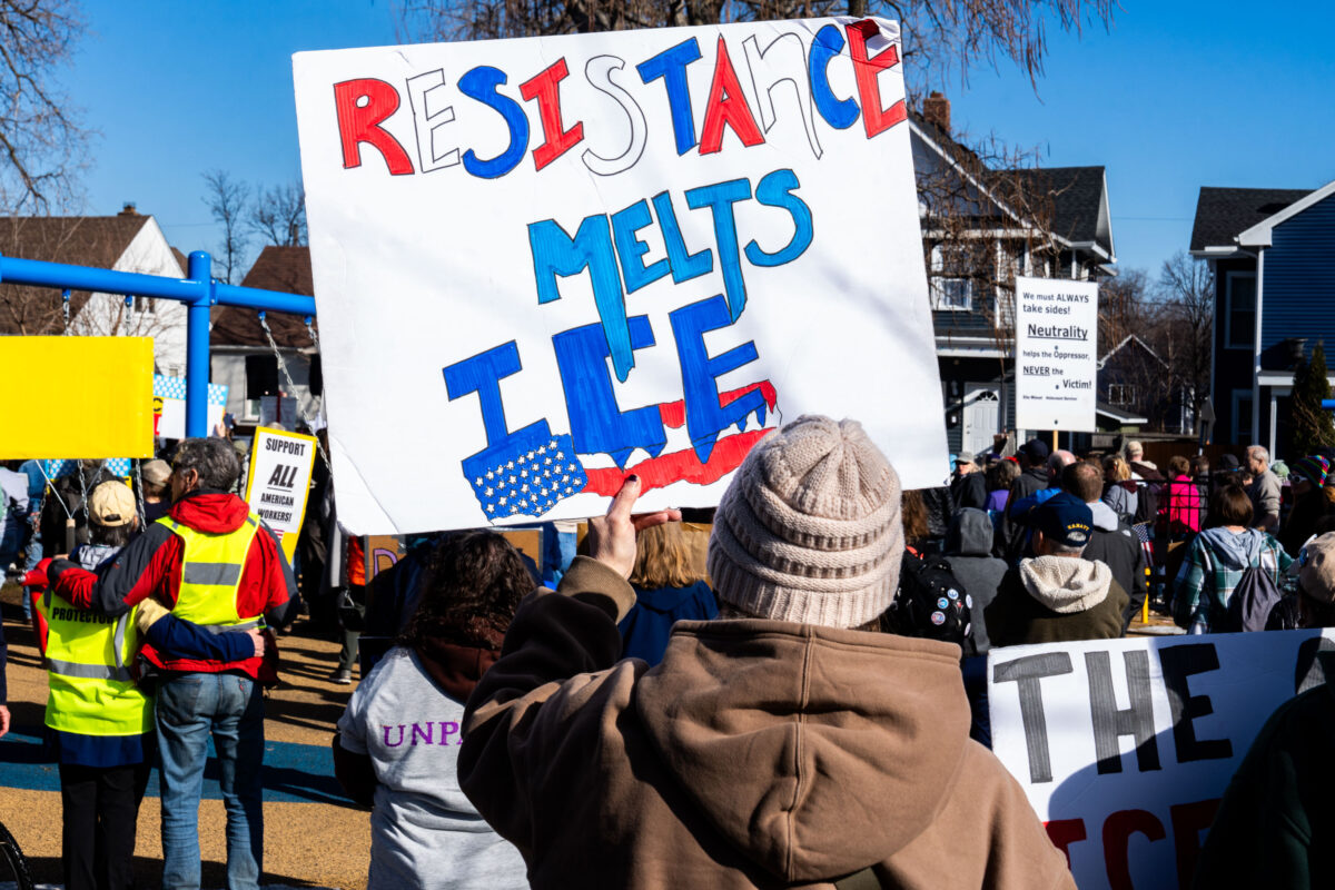 Protest Sign: Resistance Melts ICE, Minneapolis