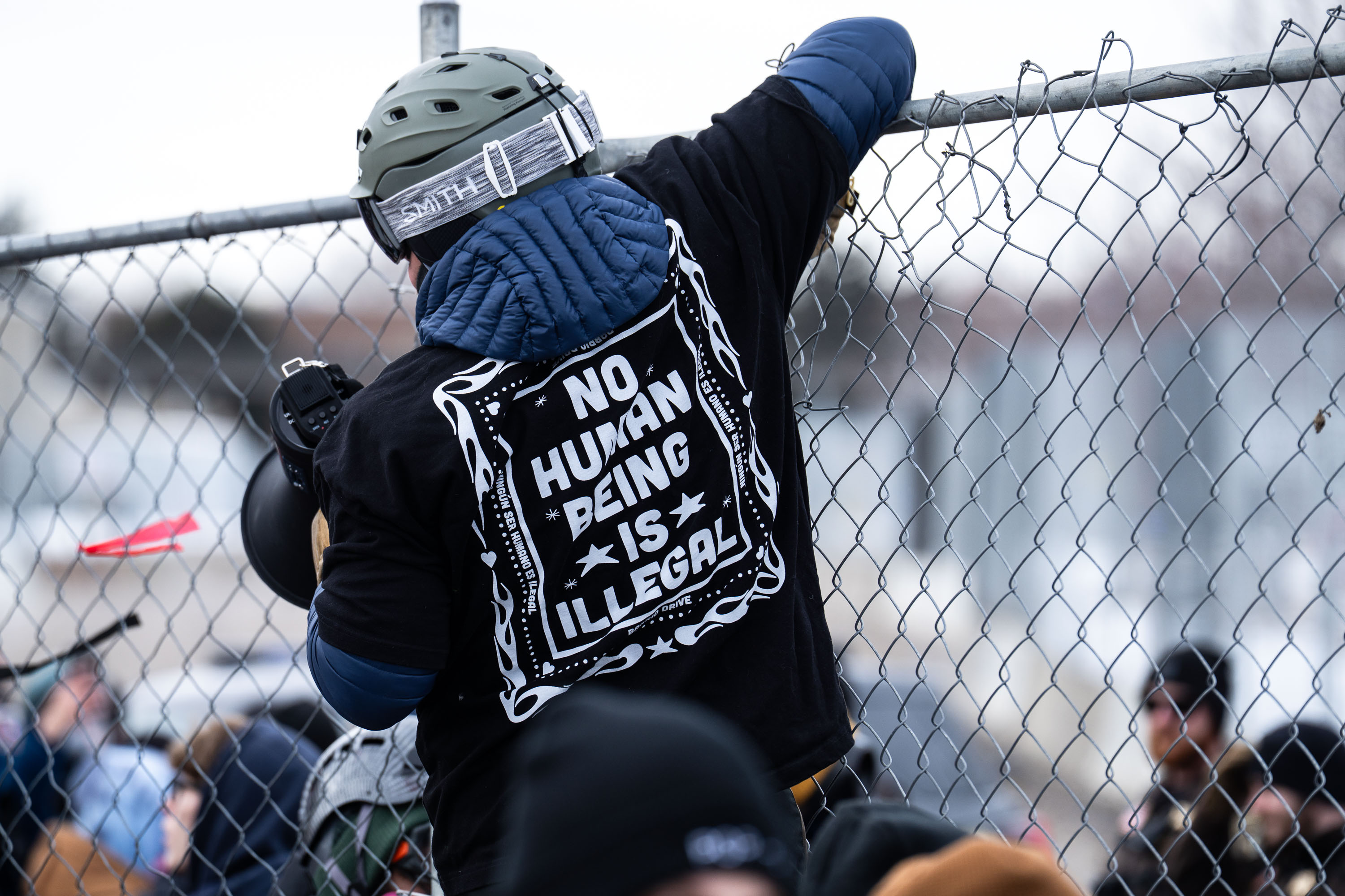 Protester at Whipple Building, Minneapolis — February 7, 2026 | Chad ...