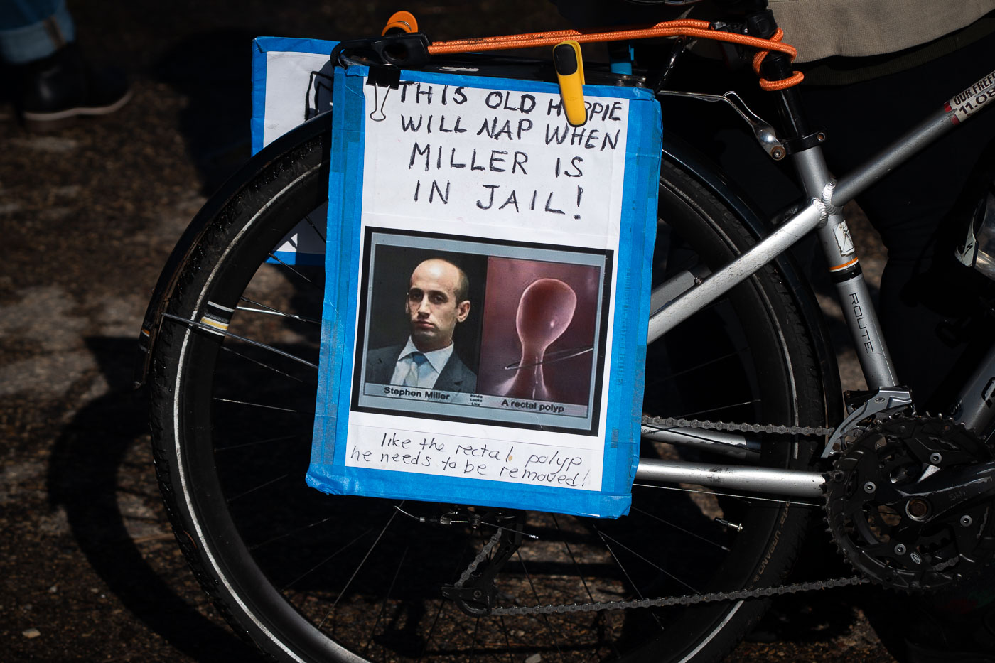 Stephen Miller protest sign Minneapolis March