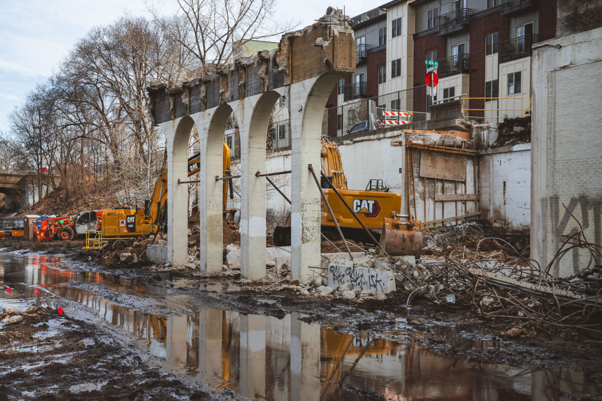 10th Ave Bridge Demolition Over Midtown Greenway, Minneapolis