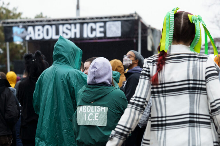 Abolish Ice sign on back of shirt, Minneapolis 4 Dropkick Murphys perform at a benefit concert across the street from where Alex Pretti was killed by federal agents.
Dropkick Murphys finished their acoustic set with "I'm Shipping Up to Boston".
Their set was part of a 7 hour benefit show across from where Alex Pretti was killed by federal agents on January 24. A little over a mile from where Renee Good was killed 17 days prior.
“We’ll never forget what we saw with our own eyes, we’ll never forget what we’ve seen here today. Thank you all for allowing us to come bear witness with you, thank you Minnesota!”.