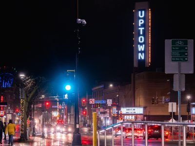 Rainy night on Hennepin Ave in Uptown Minneapolis
