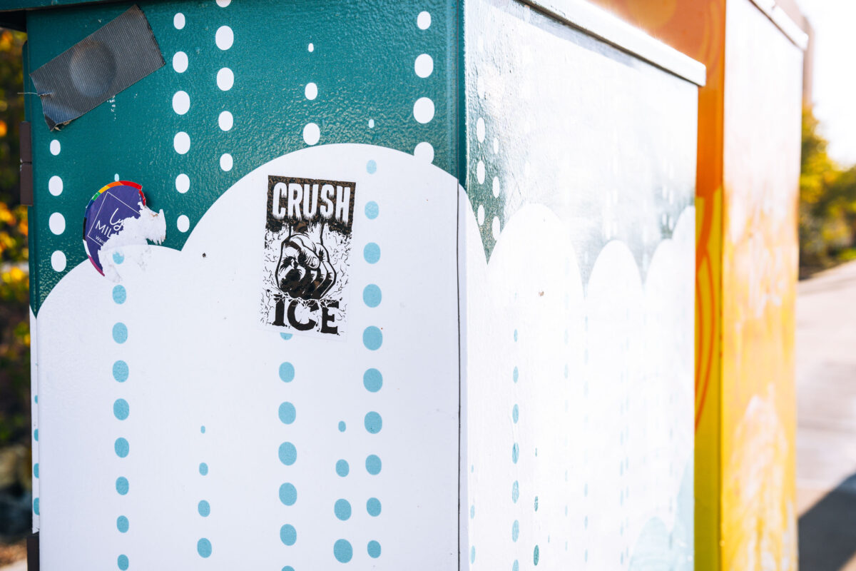 Crush ICE sticker seen in Minneapolis