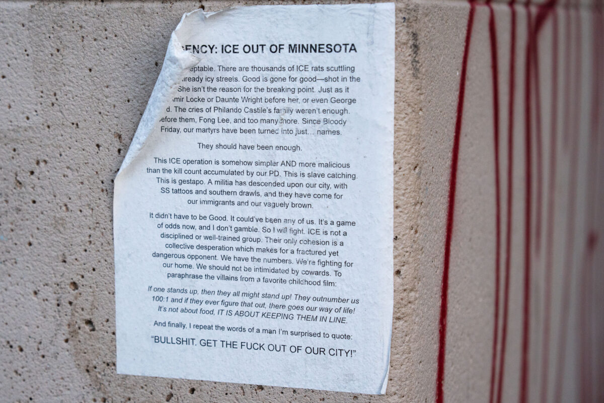 Emergency: ICE OUT OF MINNESOTA flyer