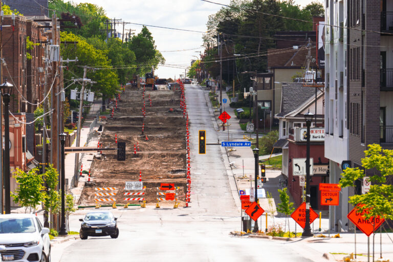 Franklin Ave Road Construction, Minneapolis 1 Road construction on Franklin Avenue in Minneapolis