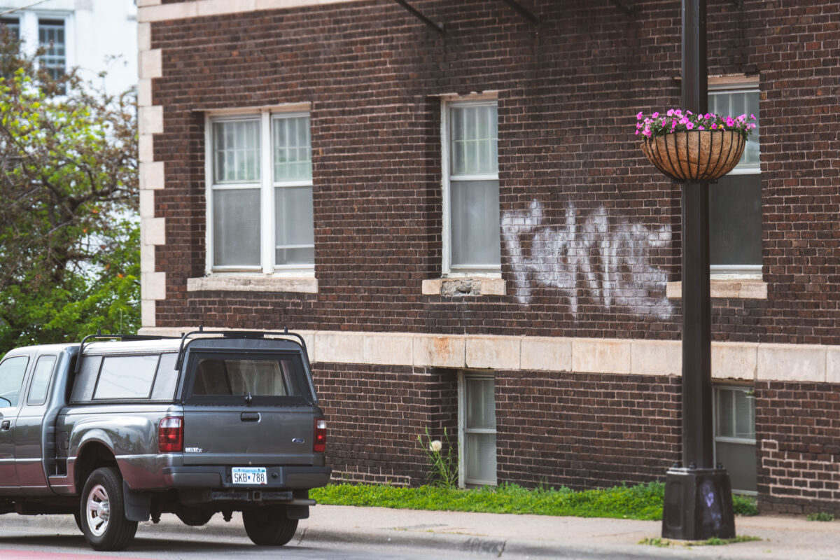 FUCK ICE on an apartment building in Minneapolis