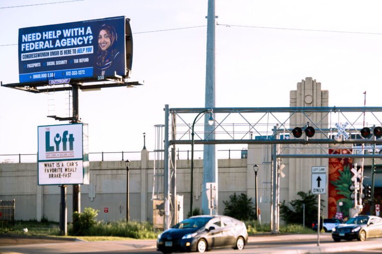 Ilhan Omar Billboard on Lake Street in Minneapolis 4 Ilhan Omar Billboard above Lake Street in Minneapolis