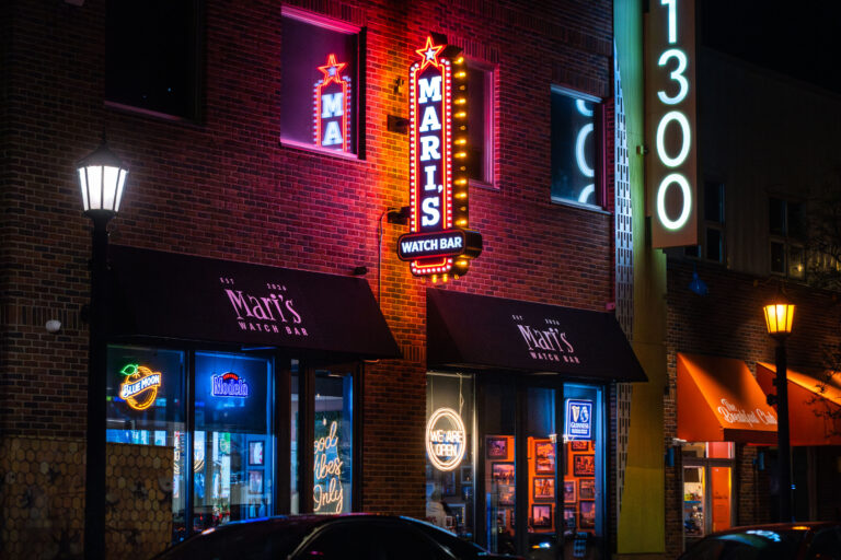 Mari's Watch Bar in Uptown Minneapolis 1 Mari's Watch Bar at night in Minneapolis