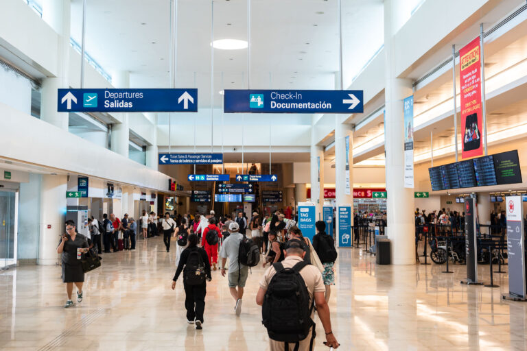 Passengers at the Cancun International Airport (CUN)