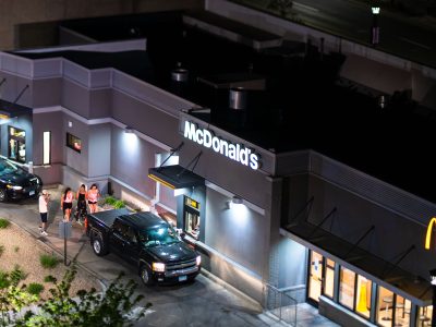 Late-Night Drive-Thru Line at the Uptown McDonald's
