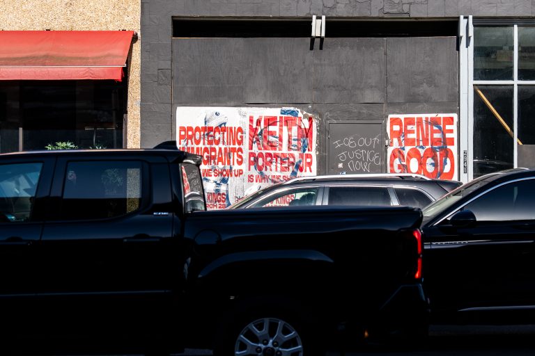 Protecting Immigrants poster on Hennepin Avenue in Minneapolis 4 Protecting Immigrants poster on Hennepin Avenue in Minneapolis