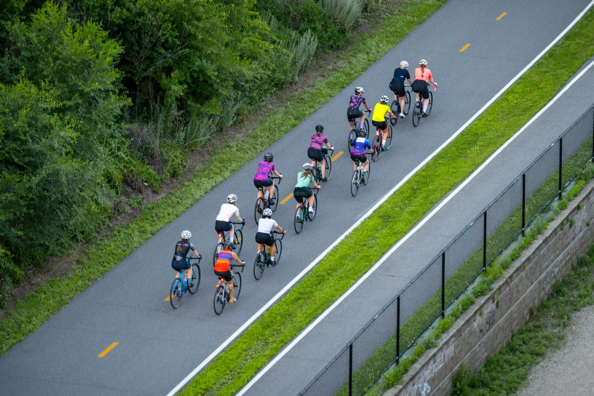 Group of Bikers on the Midtown Greenway, Minneapolis