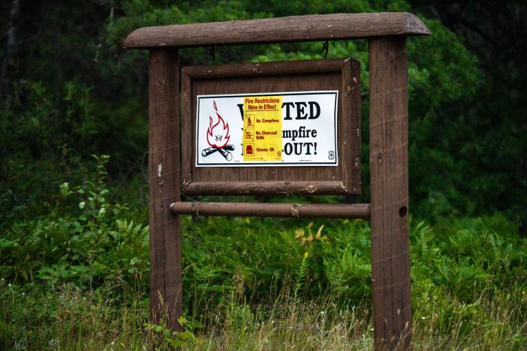 Fire restrictions sign in Minnesota 2 Fire restrictions sign in Minnesota
