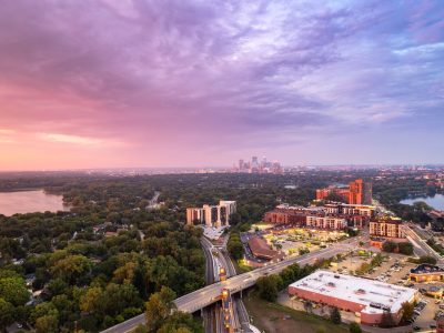 Minneapolis Sunset Over Cedar Lake and Bde Maka Ska