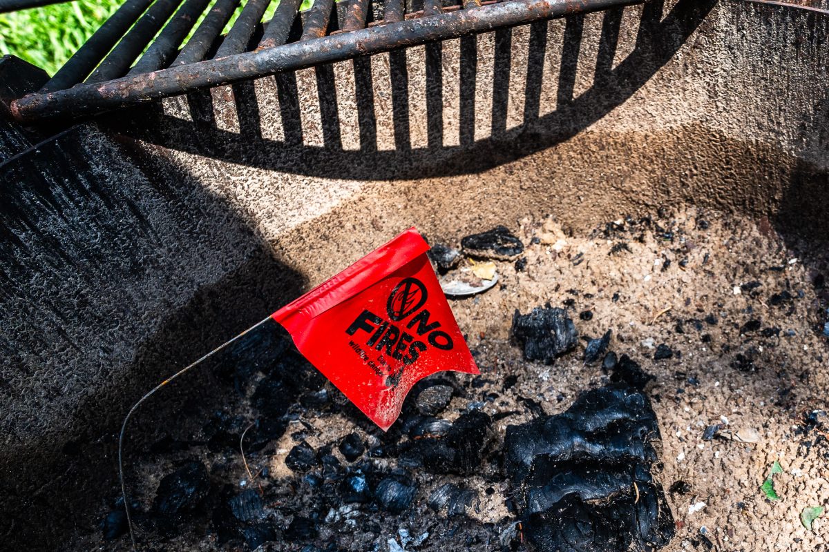 No Fires flag in Superior National Forest fire pit