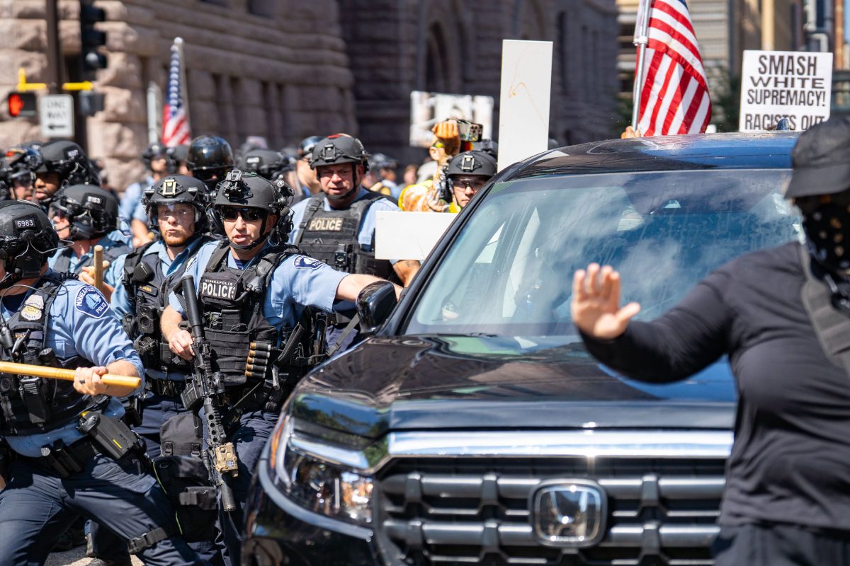 Minneapolis Police and Jake Lang’s Vehicle at Minneapolis City Hall