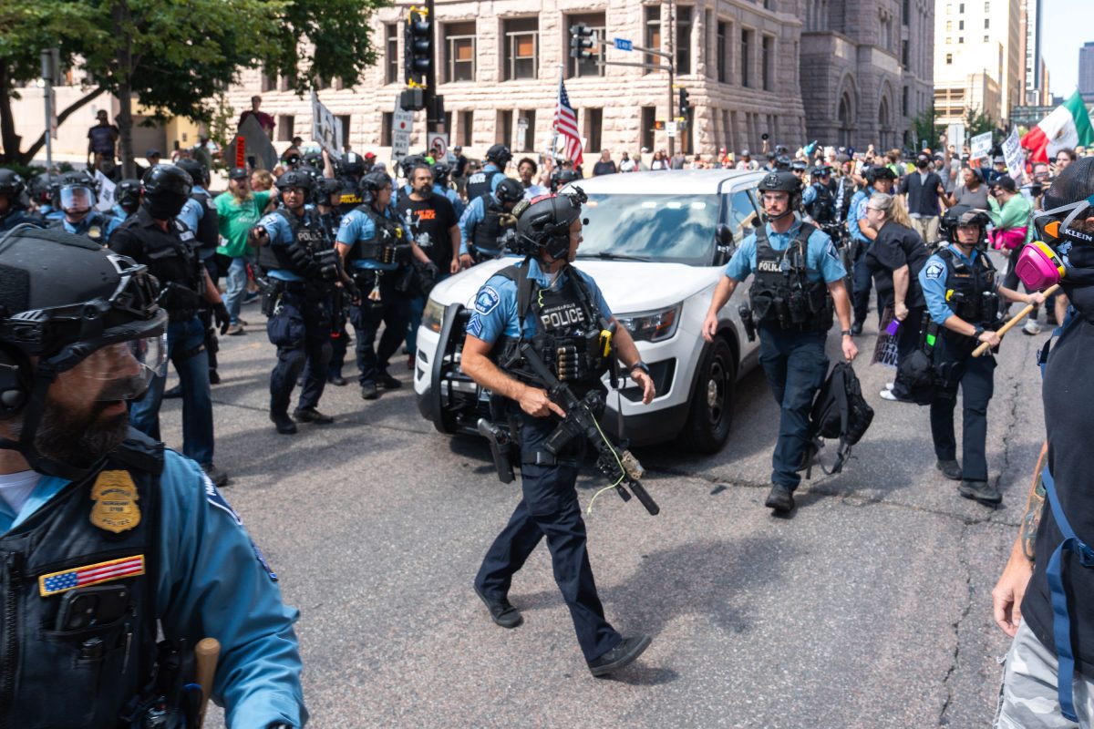 Police Escort Amid Rally Clash, Minneapolis City Hall