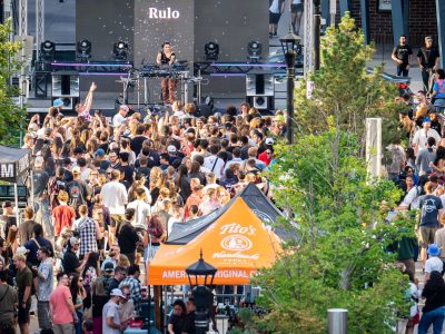 DJ Performs at Green Room's Uptown Block Party