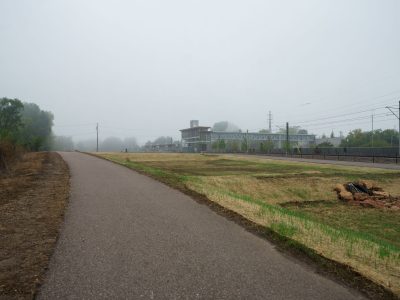 Fog Blankets Cedar Lake Trail Near Bryn Mawr Light Rail Station