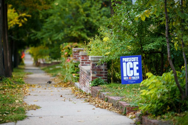 Prosecute ICE yard sign in a Minneapolis yard