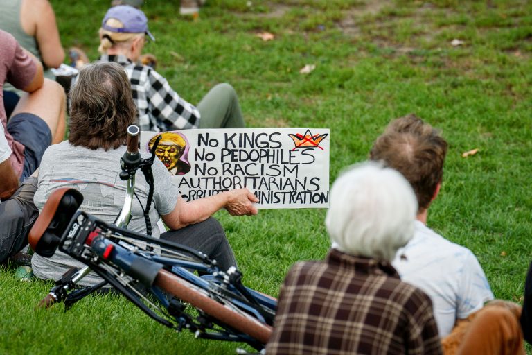 No Kings Protest Sign at Ilhan Omar rally in Powderhorn Park 4 No Kings Protest Sign at Ilhan Omar rally in Powderhorn Park