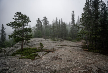 Black Elk Peak (formerly Harney Peak) is the highest natural point in South Dakota, United States. It lies in the Black Elk Wilderness area, in southern Pennington County, in the Black Hills National Forest. The peak lies 3.7 mi (6.0 km) west-southwest of Mount Rushmore. At 7,242 feet (2,207 m), it has been described by the Board on Geographical Names as the highest summit in the United States east of the Rocky Mountains. Though part of the North American Cordillera, it is generally considered to be geologically separate from the Rocky Mountains. Lost Mine peak in the Chisos mountains of Texas, at an elevation of 7,535 feet, is the furthest east peak within the continental United States above 7,000 feet. Source: Wikipedia Black Elk Peak (formerly Harney Peak) is the highest natural point in South Dakota, United States. It lies in the Black Elk Wilderness area, in southern Pennington County, in the Black Hills National Forest. The peak lies 3.7 mi (6.0 km) west-southwest of Mount Rushmore. At 7,242 feet (2,207 m), it has been described by the Board on Geographical Names as the highest summit in the United States east of the Rocky Mountains. Though part of the North American Cordillera, it is generally considered to be geologically separate from the Rocky Mountains. Lost Mine peak in the Chisos mountains of Texas, at an elevation of 7,535 feet, is the furthest east peak within the continental United States above 7,000 feet. Source: Wikipedia