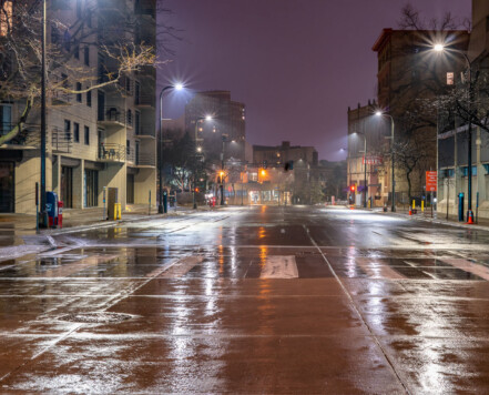 Looking down South 12th St in downtown Minneapolis durign the coronavirus (COVID-19) outbreak. Looking down South 12th St in downtown Minneapolis durign the coronavirus (COVID-19) outbreak.