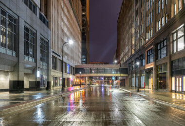 Looking down S 8th St in Downtown Minneapolis on 03/22/20 during COVID-19. Looking down S 8th St in Downtown Minneapolis on 03/22/20 during COVID-19.