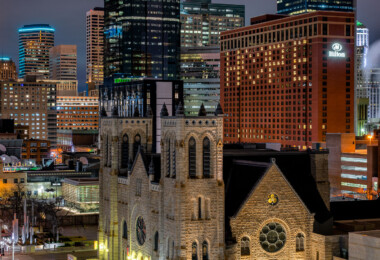 Hilton Hotel in Downtown Minneapolis lit up with a HOPE heart. Seen during the coronavirus (COVID-19) outbreak shutdowns. Hilton Hotel in Downtown Minneapolis lit up with a HOPE heart. Seen during the coronavirus (COVID-19) outbreak shutdowns.