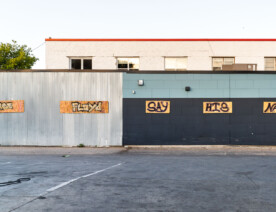 George Floyd Say His Name written on boards in North Minneapolis in June 2020.