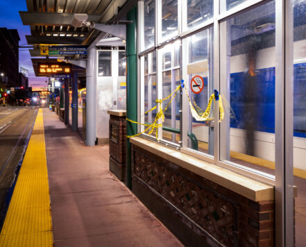 The Warehouse District Light Rail platform in Downtown Minneapolis. The Warehouse District Light Rail platform in Downtown Minneapolis.
