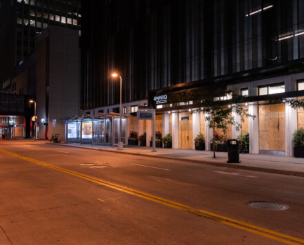 4Marq Apartments, located at 400 S Marquette Ave South in downtown Minneapolis. Boraded up during 2020 Minneapolis uprising. 4Marq Apartments, located at 400 S Marquette Ave South in downtown Minneapolis. Boraded up during 2020 Minneapolis uprising.
