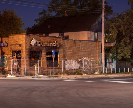 Domino's Pizza, which burned during the unrest over the May 25th death of George Floyd in South Minneapolis. Domino's Pizza, which burned during the unrest over the May 25th death of George Floyd in South Minneapolis.
